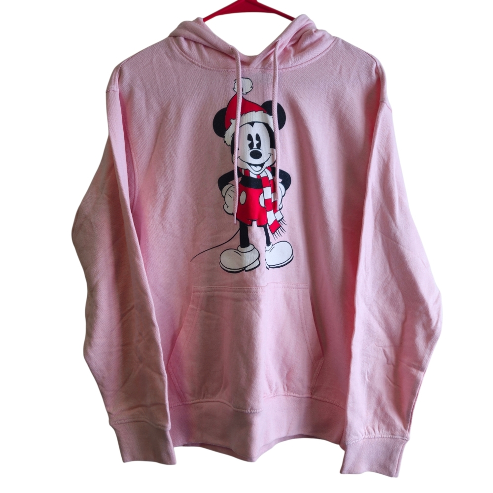 Disney Hoodie Mickey Mouse Christmas Winter Pull Over Holiday Women Med